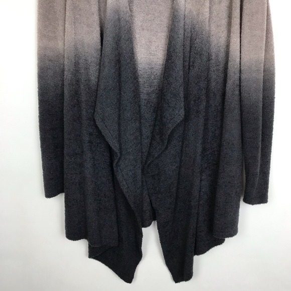 Barefoot Dreams Open Front Cardigan Sweater Gray Ombré Bamboo Chic Lite - Picture 7 of 16